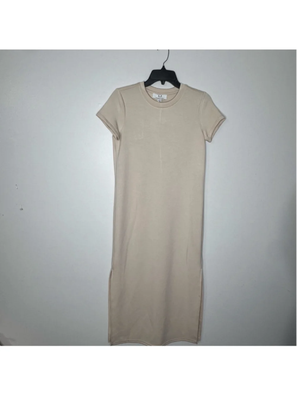 Magaschoni Sand Shell Short Sleeve Midi T-Shirt Dress | Size XS | NWT